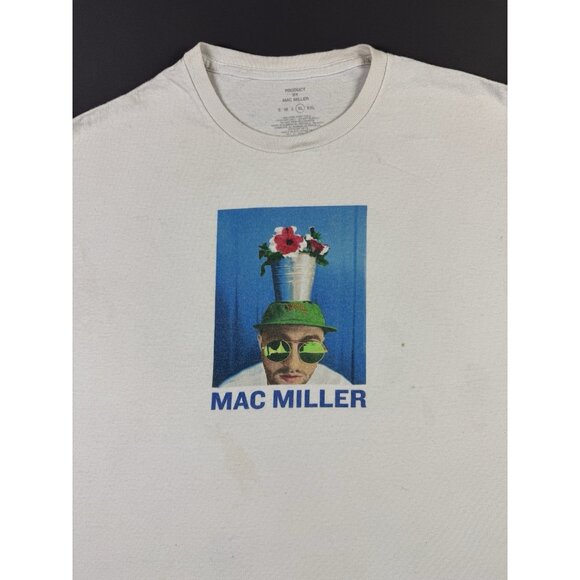 Mac Miller Hip Hop Rap Album Promo Tour Concert Flower White XL Shirt Streetwear - Picture 3 of 12